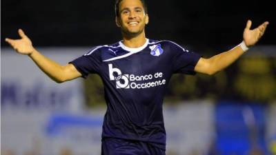 Christopher Anariba festejando su gol ante Real España.