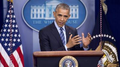 Obama se dirigió a la prensa en su última conferencia del año.