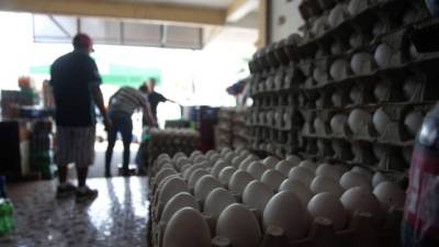 Venta de huevos en los mercados.