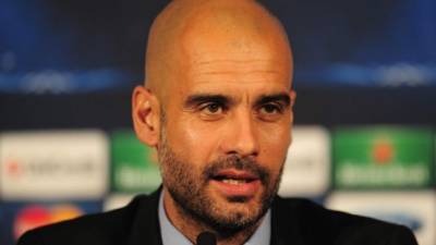 El técnico Pep Guardiola durante una conferencia de prensa.