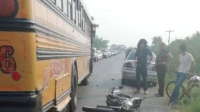 El vehículo en el que se conducía el infortunado motociclista.