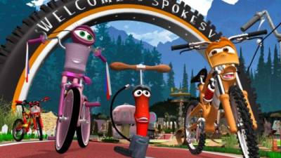 Escena de la cinta animada 'Bikes, the movie'.