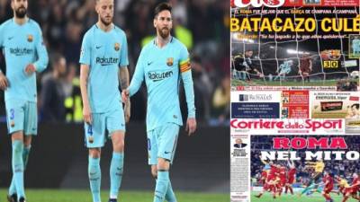 Los principales medios internacionales respondieron con ingeniosas portadas luego de la eliminación del Barcelona en la Champions League al caer 3-0 ante la Roma.