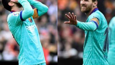 El FC Barcelona sufrió su primera derrota en la era de Quique Setién tras caer 2-0 a manos del Valencia. La tristeza en el club catalán era evidente, Lionel Messi era uno de los futbolistas más dolidos. Fotos AFP.