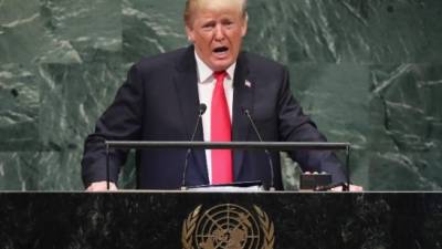 Trump desató las risas en la ONU al alabarse a sí mismo por sus logros en su primer año de mandato./AFP.