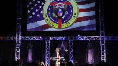 Donald Trump en su primer discurso político en Carolina del Norte el sábado 5 de junio de 2021. Foto: AFP