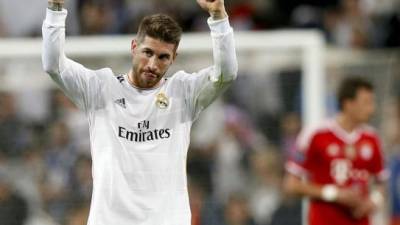 Sergio Ramos, al término del partido disputado en el estadio Santiago Bernabéu.