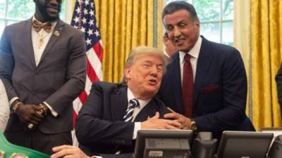 Stallone y Trump son amigos desde hace varios años. El actor de Rocky visitó la Casa Blanca durante la presidencia del magnate./AFP.