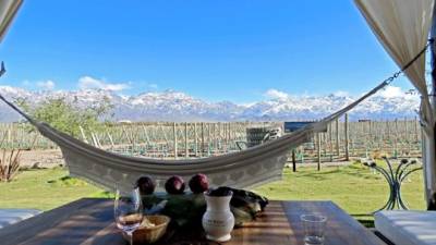 Con las montañas y viñedos alrededor disfrutará de un día relajante.