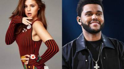 Los cantantes Selena Gómez y The Weeknd.
