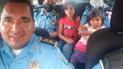 <b><span class=mln_uppercase_mln>Acción.</span></b> Las niñas Carmen Isabel y Adriana Mendoza fueron recuperadas por autoridades de la Policía y el Ministerio Público.