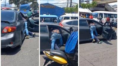 Tras un choque, conductores se fueron a los golpes en Comayagüela. Uno de los involucrados aparentemente sacó una arma de fuego, por la que otros pobladores forcejearon con él para evitar una tragedia.