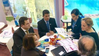 Emilio Silvestri, director del IHT, representa a Honduras en una feria turística celebrada en Berlín, Alemania.