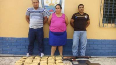 Los detenidos: Elder Mauricio Mancía Padilla, Leticia Girón López e Israel Pacheco Torres.