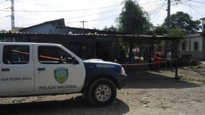 Escena del crimen en San Pedro Sula.