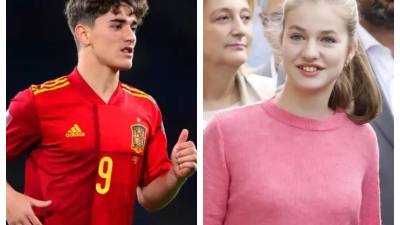 Personas cercanas a la Princesa Leonor aseguran que ella es una fan del galán de la Selección de España Gavi.