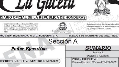 Decreto Ejecutivo publicado en La Gaceta.