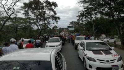 Momento en el que se hacía la protesta en el municipio de La Ceiba, Atlántida, Caribe de Honduras.