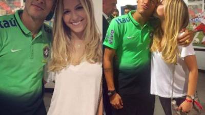 Neymar y Beatrice Bouchard, la hermana de la tenista canadiense Eugenie Bouchard, tras el Costa Rica-Brasil.