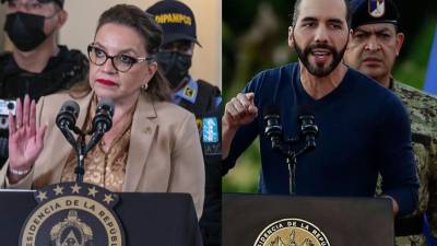 La presidenta de Honduras, Xiomara Castro, y Nayib Bukele, su homólogo de El Salvador.