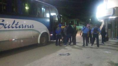 Migrantes detenidos en San Pedro Sula, zona norte de Honduras.