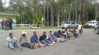 Los detenidos en varios operativos realizados por las autoridades hondureñas en Siguatepeque, Comayagua, en el centro de Honduras.