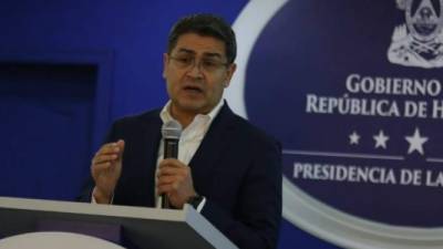 Juan Orlando Hernández compareció este martes desde Casa Presidencial.