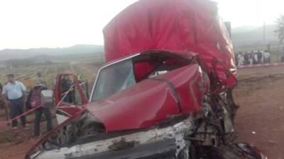 Imagen del accidente que dejó un muerto y más de 10 heridos en Cantarranas.