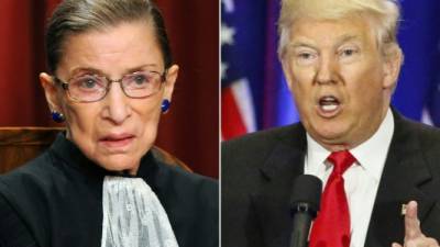 Trump pidió la dimisión de la jueza Ginsburg, asegurando que lo insultó.