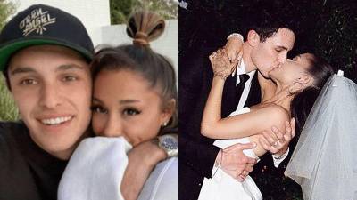 Ariana Grande y su esposo Dalton Gomez.