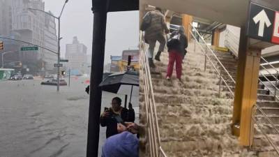 En la ciudad de Nueva York varias líneas del metro han suspendido labores debido a las malas condiciones climáticas.