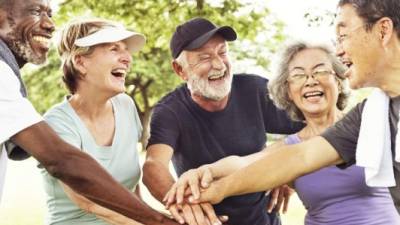 Group Of Senior Retirement Exercising Togetherness Concept