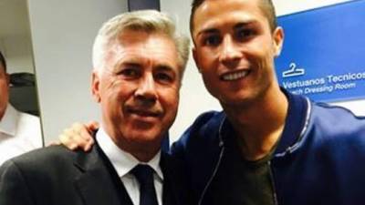 Esta es la imagen que colgó Cristiano Ronaldo junto a Ancelotti.