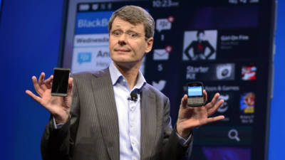 Foto de archivo del CEO de BlackBerry, Thorsten Heins. AFP