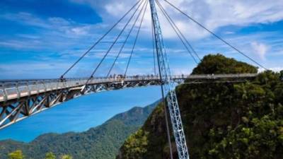 10. Langkawi Skybridge, Malasia. Está suspendido a 700 metros de altitud sobre el nivel del mar y es un puente totalmente curvo que se extiende 125 a través de un espectacular abismo en Langkawi, Malasia. Al ser curvo, se pueden apreciar distintas perspectivas de la tierra y el mar. Lo mejor es no pensar en la altura, sino centrarse en los paisajes y sobretodo, ser precavidos a la hora de cruzarlo. Se construyó en 2004, es peatonal y la columna que lo sostiene tiene una altura de 87 metros.