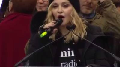 La cantante Madonna en la Marcha de las Mujeres.