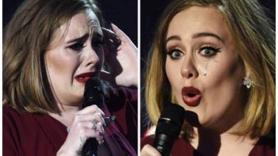 La cantante británica no pudo contener sus lágrimas en los Brit Awards 2016.