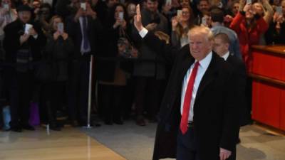 Trump se reunió ayer con periodistas del The New York Times. AFP.