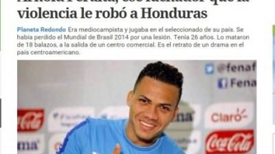 El diario argentino Clarín destacó en su edición digital la historia del futbolista hondureño Arnold Peralta.