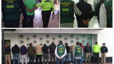 Combo de fotografías facilitadas por la Guardia Civil que, junto a la Policía Nacional de Colombia, ha detenido en aquel país a diez personas reclamadas por la Justicia española por delitos relacionados con el narcotráfico, en una operación en la que ha colaborado la oficina de Interpol en España. EFE