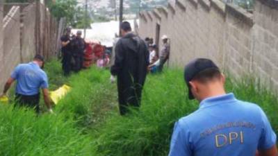 Escena del crimen del comerciante en Tegucigalpa.