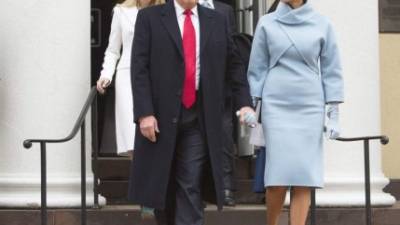 El nuevo presidente de Estados Unidos, Donald Trump, y su esposa Melania Trump.