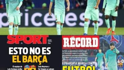 El Barcelona fue humillado 4-0 a manos del PSG el miércoles por la ida de los octavos de final de la Champions y hoy la prensa a nivel mundial se pronunció mediante sus portadas.