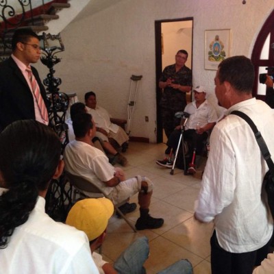 El grupo de migrantes también se presentó en el consulado de Honduras de la Ciudad de México.