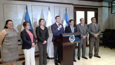 El presidente de la Corte Suprema de Justicia, Rolando Argueta Pérez, durante una comparecencia pública.