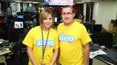 Mariela Tejada y Edward Fernández reporteros de ALERO en el occidente de Honduras.
