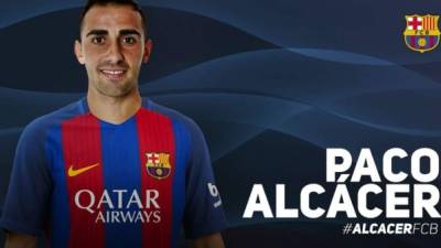 Con esta imagen anunció el Barcelona el fichaje de Paco Alcácer.