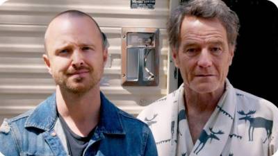 Aaron Paul y Bryan Cranston (d), protagonistas de la serie Breaking Bad.