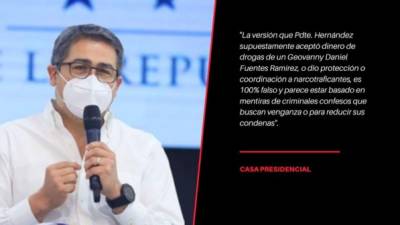 El Gobierno de Honduras rechazó los señalamientos en contra del presidente Juan Orlando Hernández.