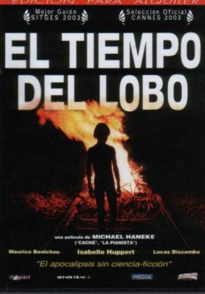 El tiempo del lobo<br/><br/>En la mitología germánica, el momento anterior al Apocalipsis, en el que se trastocan los valores y caen las más altas torres, se conoce como 'El tiempo del lobo'. Una familia de clase media (padre, madre y dos hijos) huye de la catástrofe ocurrida en la ciudad, y se refugia en su casa de campo. Piensan que así lograrán librarse del caos generalizado, pero pronto comprenderán que eso es de todo punto imposible